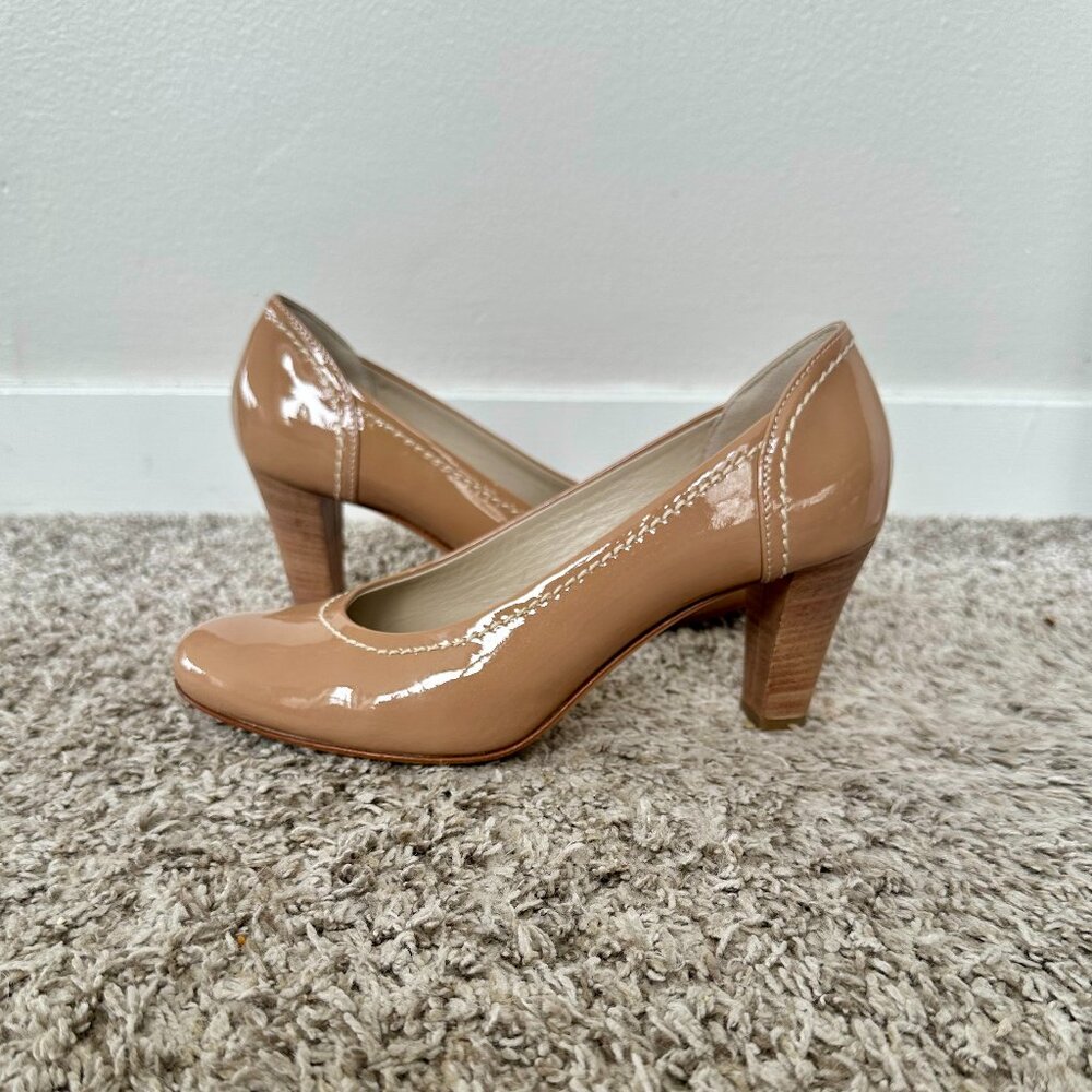 AGL Attilio Giusti Leombruni Nude Tan Patent Leather Pumps Women’s US 8/EU 38